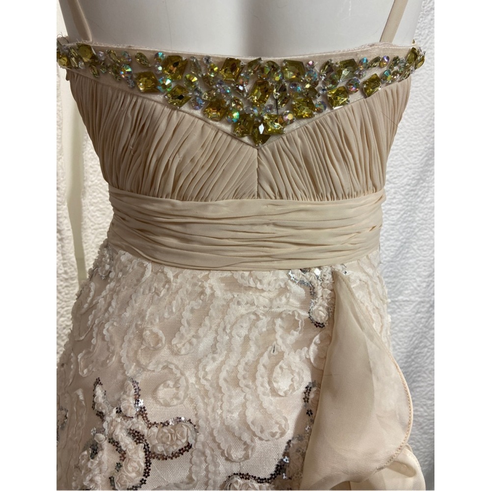 Vintage Aesthetic Lace Mermaid Gown - Sleeveless Ruffle Evening Dress - Champa - Picture 9 of 11